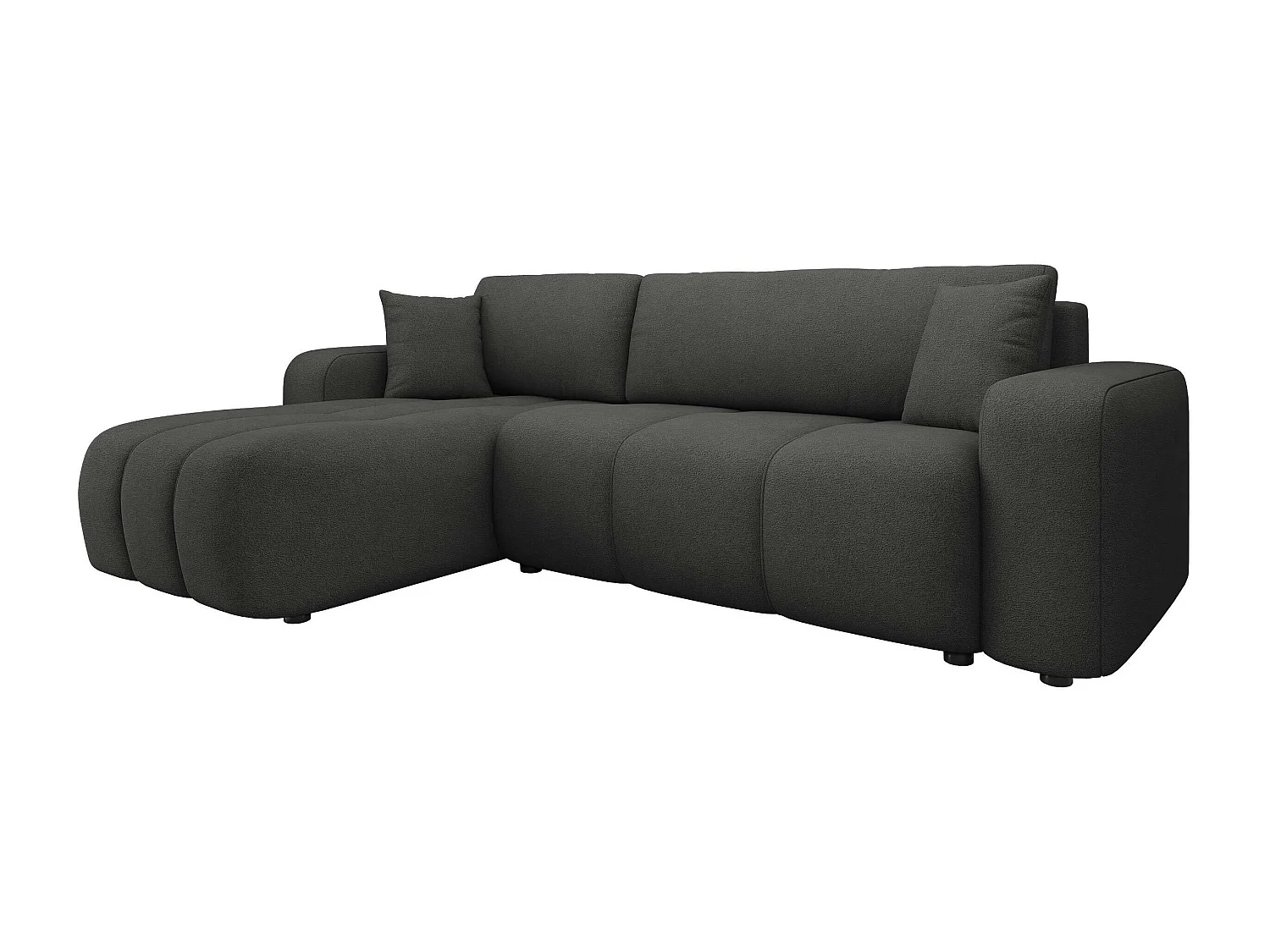 Canapé d'angle Comfivo 361, Noir, Disponible, 244x145x82cm