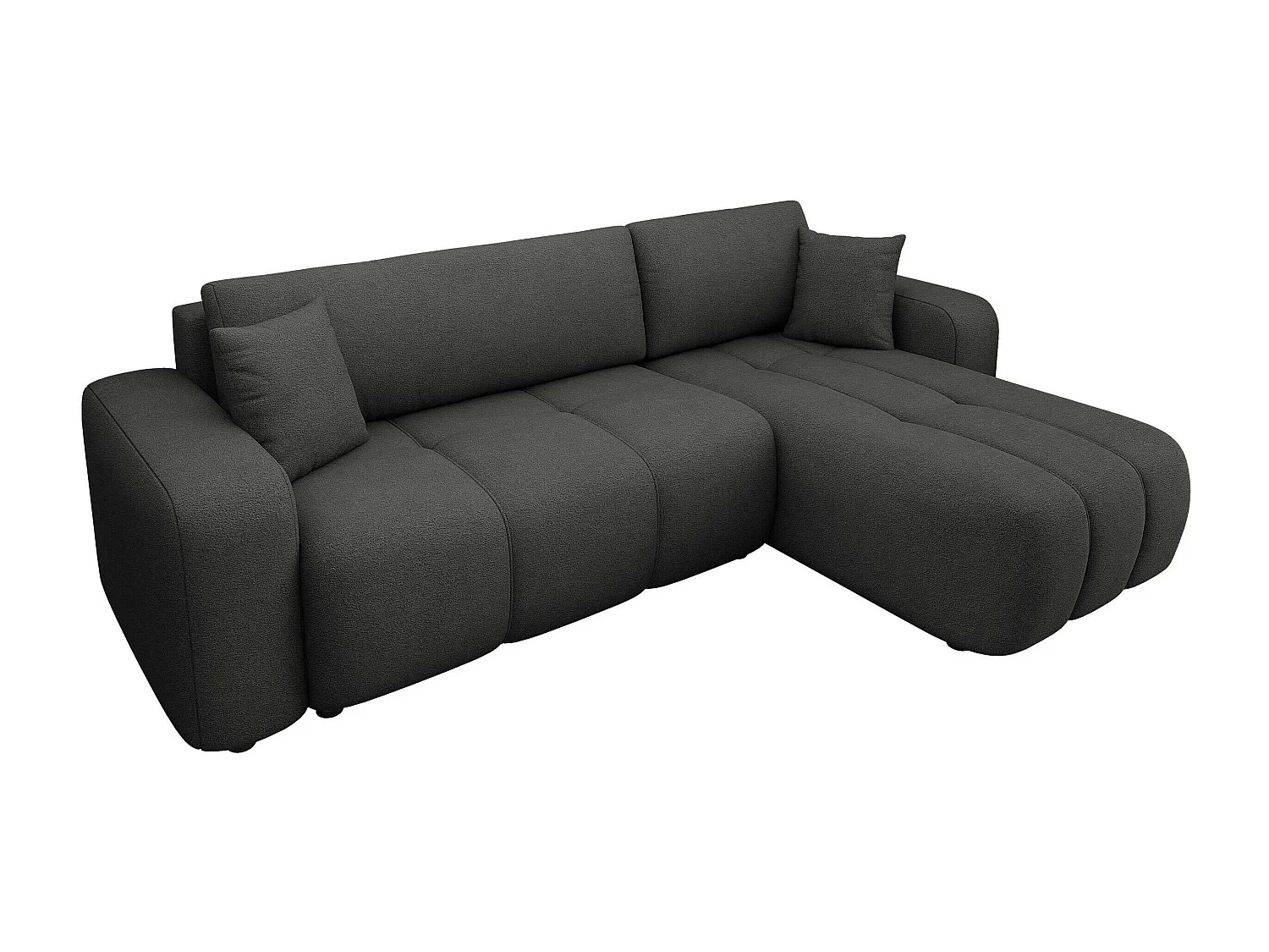 Canapé d'angle Comfivo 361, Noir, Disponible, 244x145x82cm
