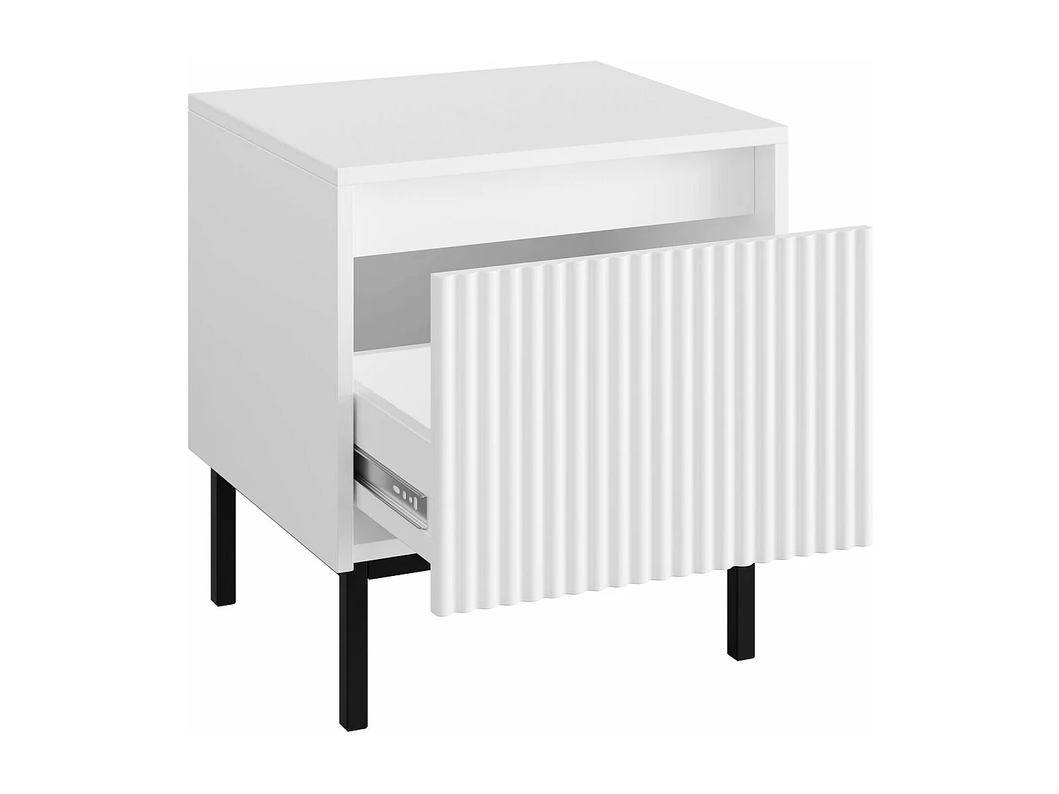 Table de chevet Comfivo Delruva 105, Blanc, 50x45x40cm, MDF|Stratifié