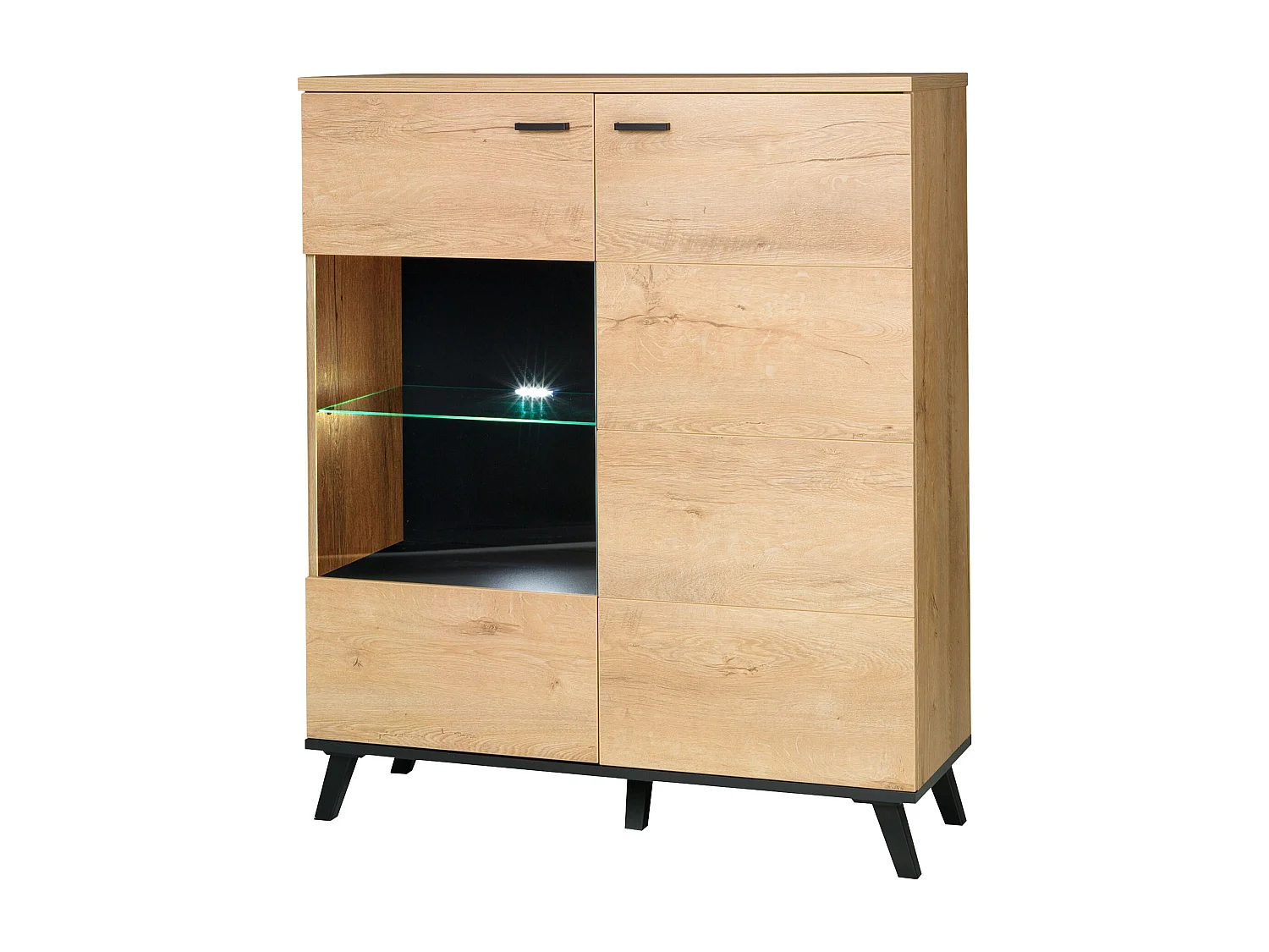 Buffet Talsere 103, Noir|Chêne de Lefkas, 121x101cm, Le nombre de portes: 240cm