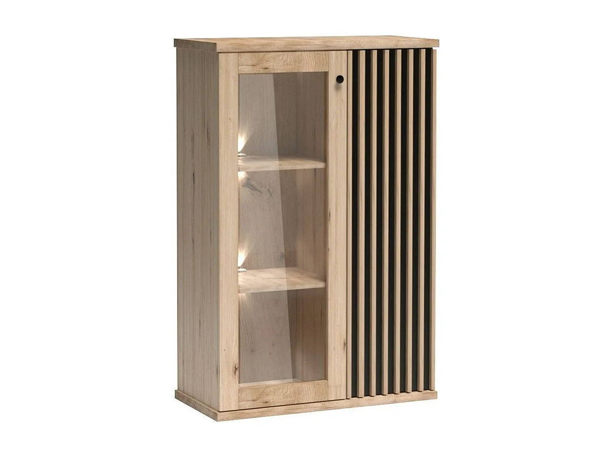 Buffet Venmava 102, Noir|Chêne Artisan, 132x86cm, Le nombre de portes: 241cm