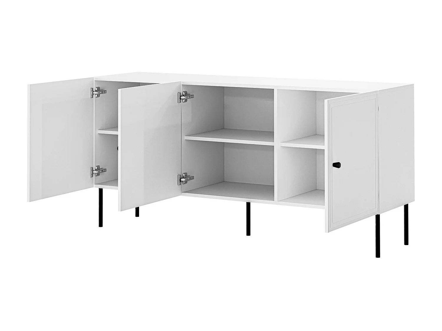 Buffet Monciru 100, Blanc, 75x151x40cm, MDF|Stratifié
