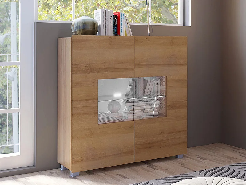 Buffet Tivdalu 100, Chêne doré, 107x100cm, Le nombre de portes: 235cm