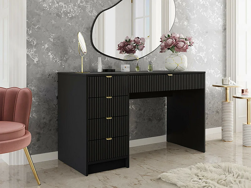 Bureau Comfivo Larmire 100, Avec tiroirs, Nombre de tiroirs: 5, 76x120x55cm, Noir