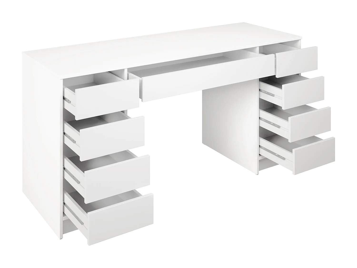 Bureau Comfivo Terros II, Avec tiroirs, 76x154x55cm, Blanc