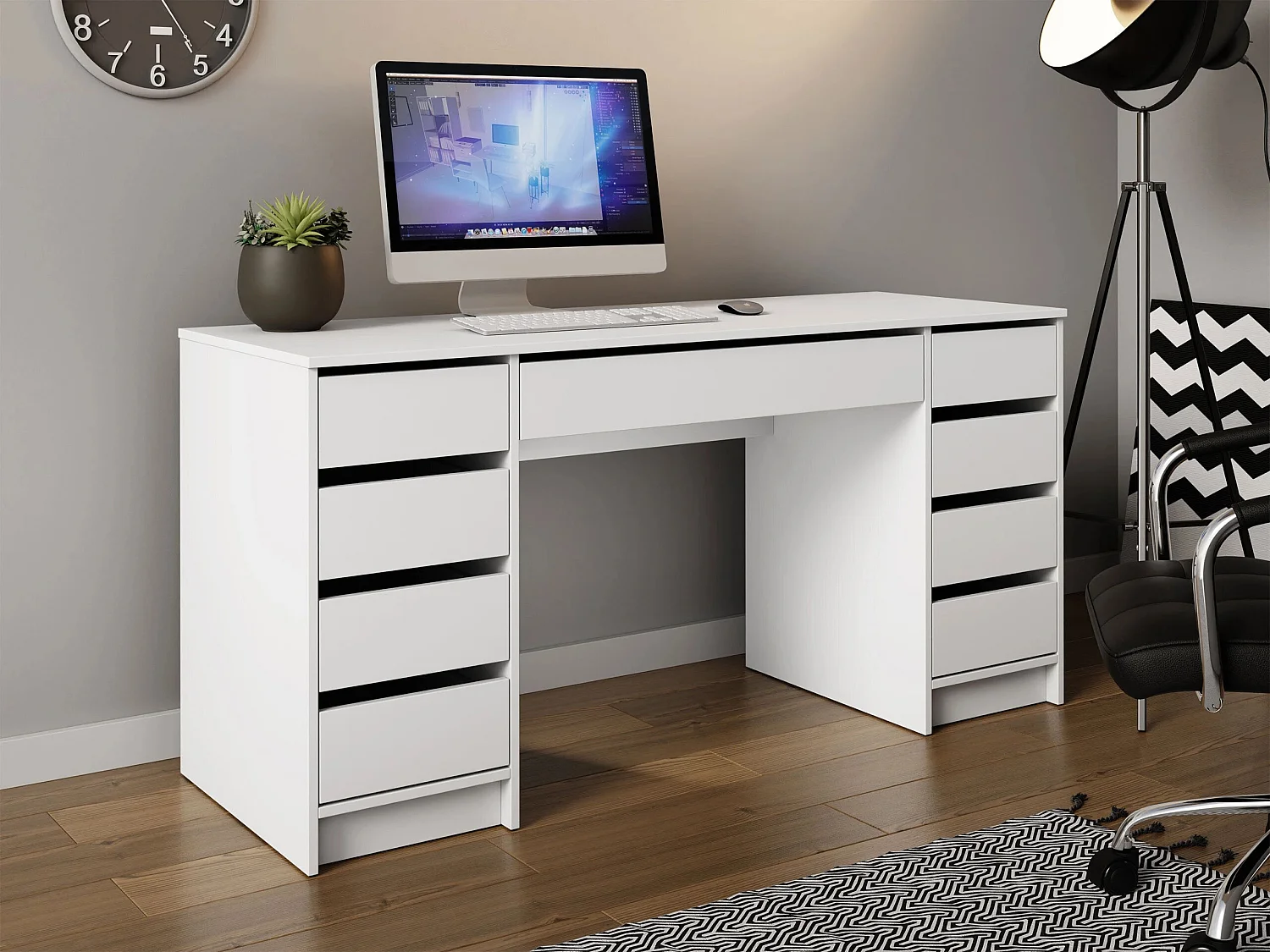 Bureau Comfivo Terros II, Avec tiroirs, 8x15x6cm