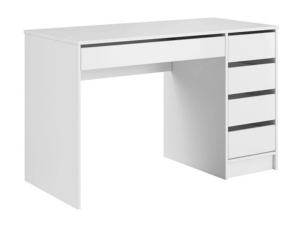 Bureau Comfivo 312, Avec tiroirs, Nombre de tiroirs: 5, 76x120x55cm, Blanc brillant|Blanc