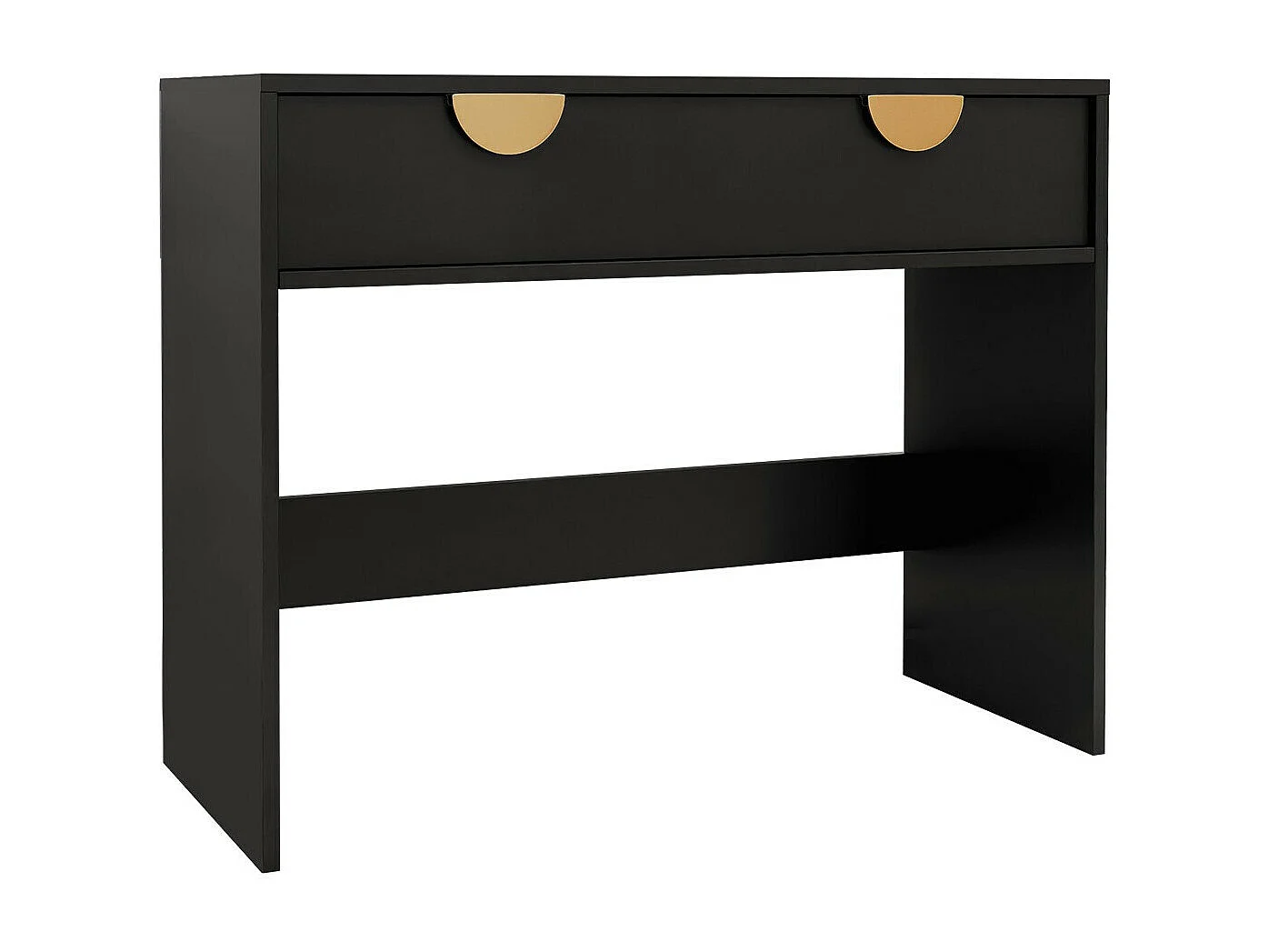 Console Comfivo Levevai 106, Doré|Noir, 78x100x40cm, Avec tiroirs