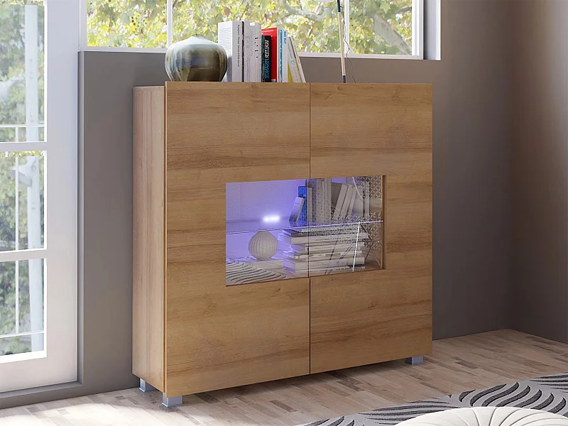 Buffet Tivdalu 100, Chêne doré, 107x100cm, Le nombre de portes: 235cm