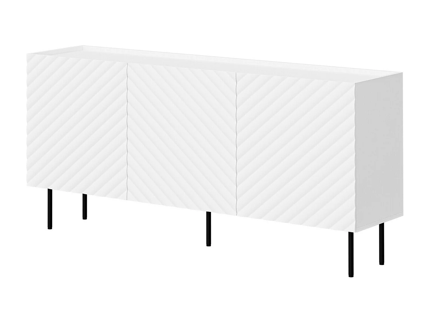 Buffet Mortali 100, Noir|Blanc, 80x166x40cm, MDF|Stratifié