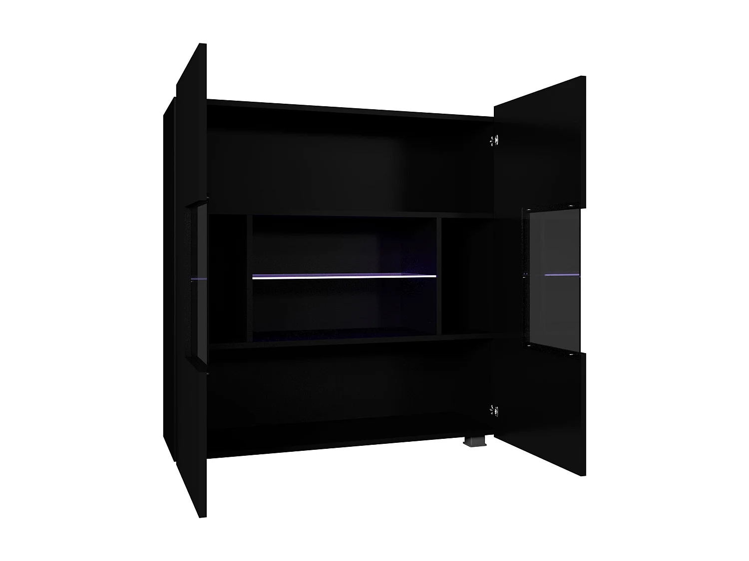 Buffet Remus, Noir brillant|Noir, 107x100cm, Le nombre de portes: 235cm