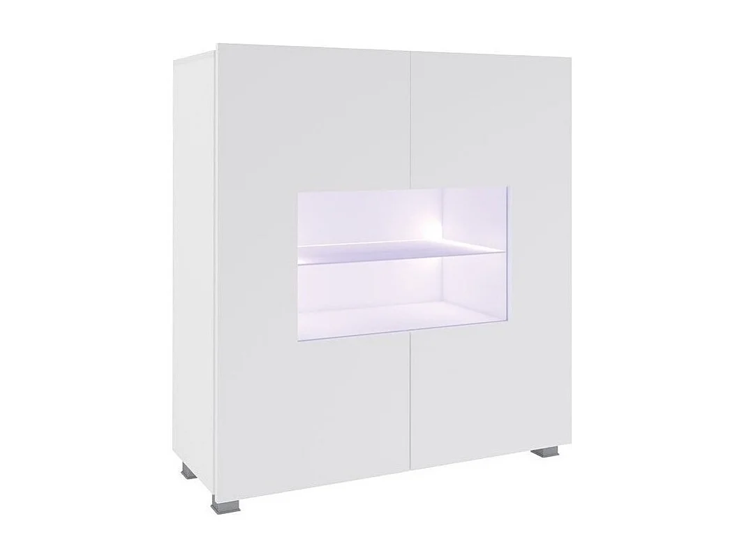 Buffet Tivdalu 100, Blanc brillant|Blanc, 107x100cm, Le nombre de portes: 235cm