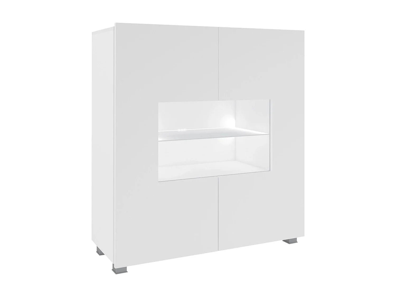 Buffet Remus, Blanc brillant|Blanc, 107x100cm, Le nombre de portes: 235cm