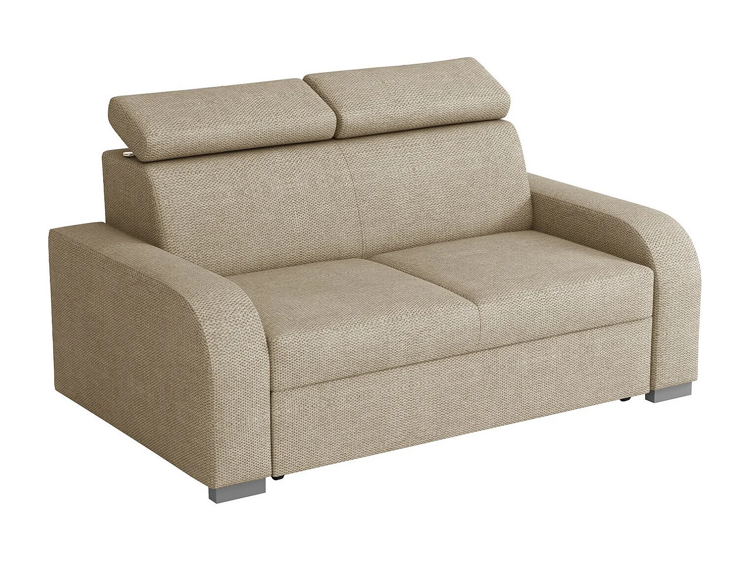 Canapé Etrcala 103, Brun clair, 170x100x85cm, Tissu, Pieds: Plastique|Bois