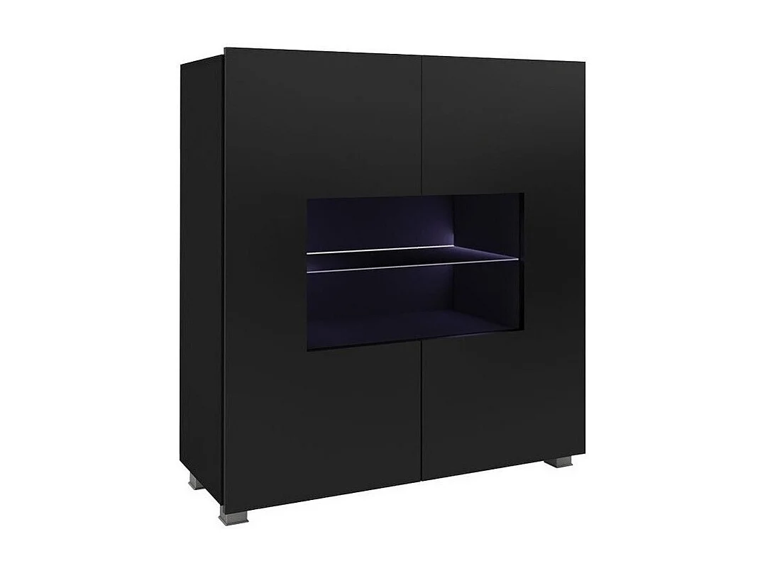 Buffet Tivdalu 100, Noir brillant|Noir, 107x100cm, Le nombre de portes: 235cm
