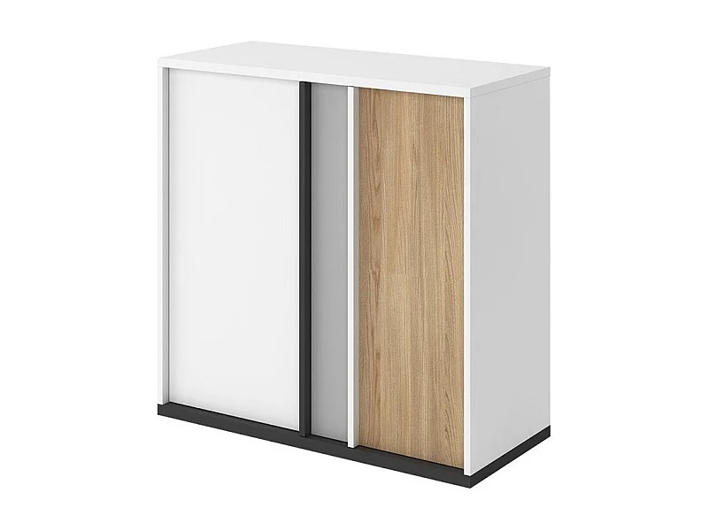 Buffet Marvesi 107, Chêne|Graphite|Gris clair|Blanc, 91x90cm, Le nombre de portes: 240cm