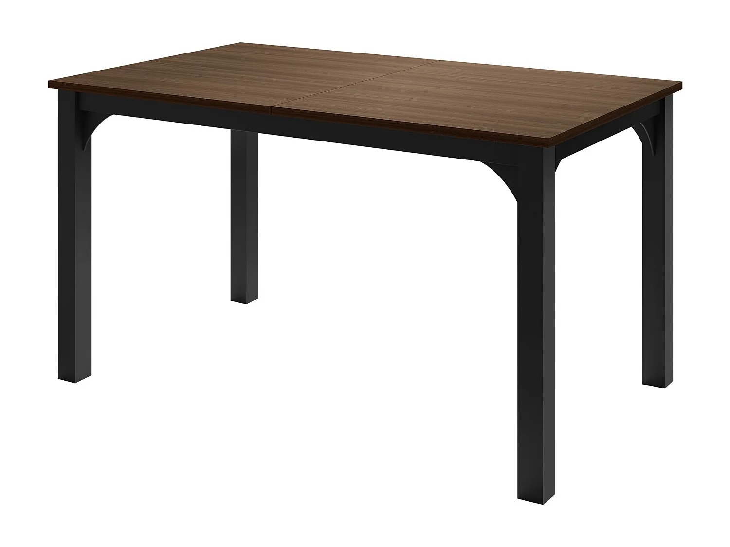 Table Oswego 136, Noyer|Noir, 76x80x140cm, Disponible, Stratifié, Métal