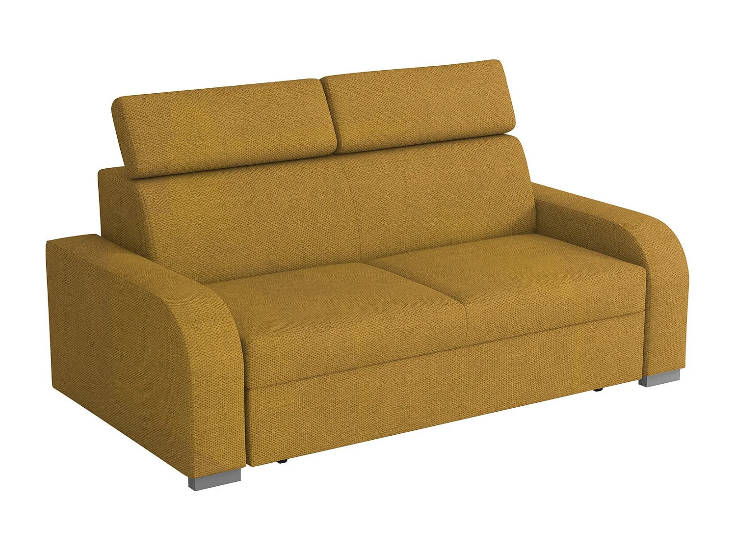 Canapé Etrcala 102, Jaune, 200x100x85cm, Tissu, Pieds: Bois|Plastique