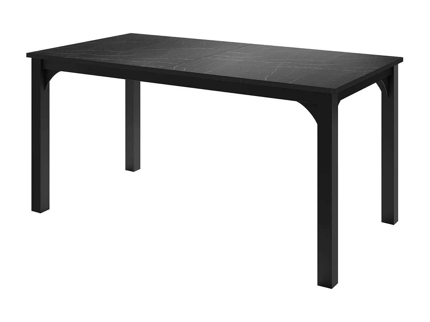 Table Oswego 137, Marbre noir|Noir, 76x90x160cm, Disponible, Stratifié, Métal