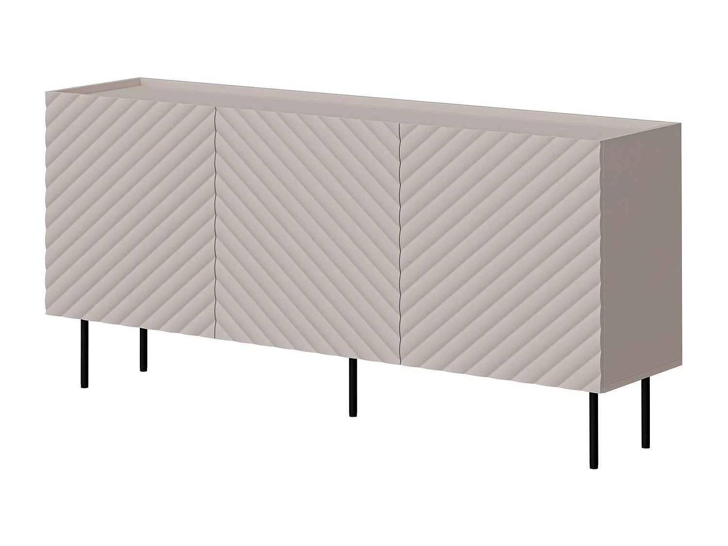 Buffet Mortali 100, Cachemire|Noir, 80x166x40cm, MDF|Stratifié