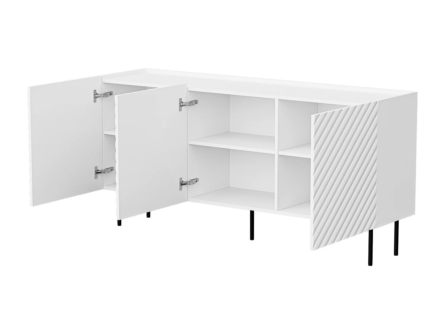 Buffet Mortali 100, Noir, 80x166x40cm, MDF|Stratifié