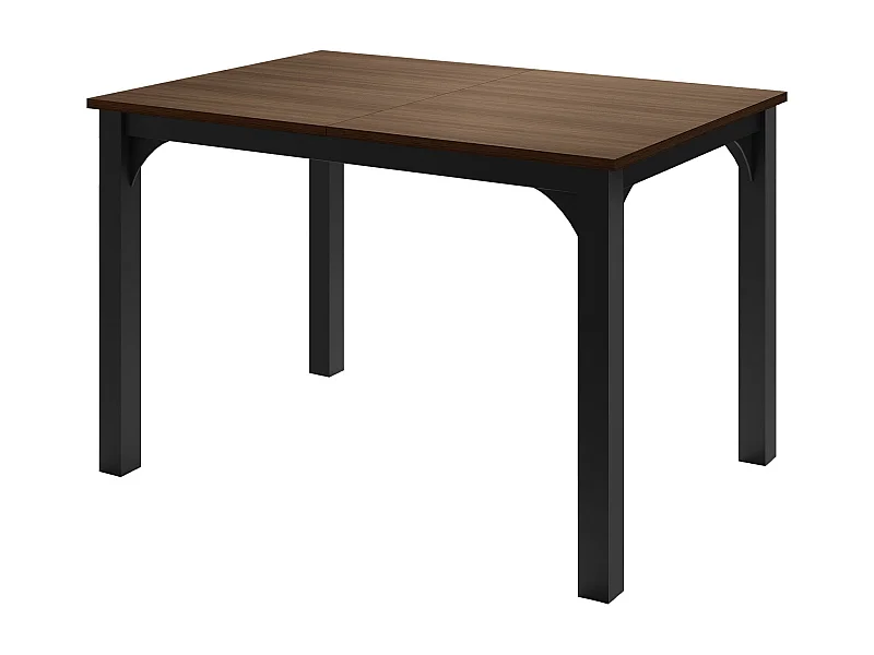Table Oswego 135, Noyer|Noir, 76x80x120cm, Disponible, Stratifié, Métal