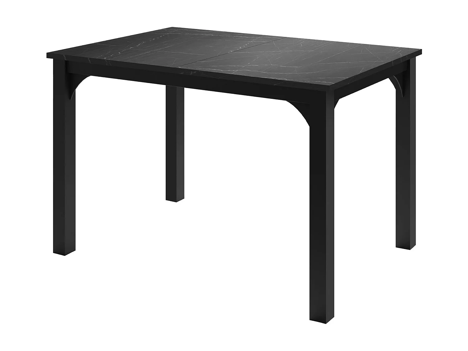 Table Oswego 135, Marbre noir|Noir, 76x80x120cm, Disponible, Stratifié, Métal