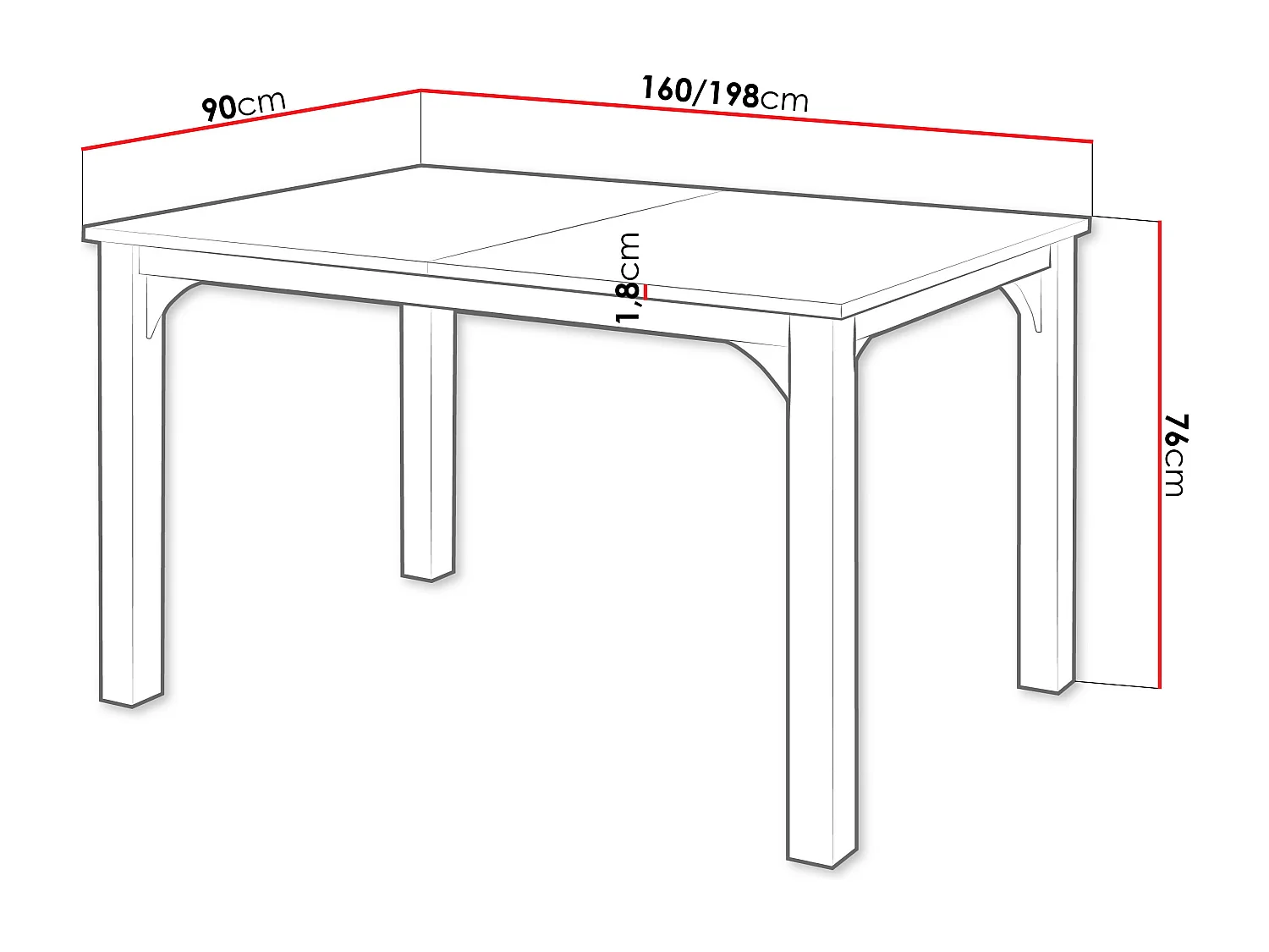 Table Oswego 137, Marbre blanc|Noir, 76x90x160cm, Disponible, Stratifié, Métal