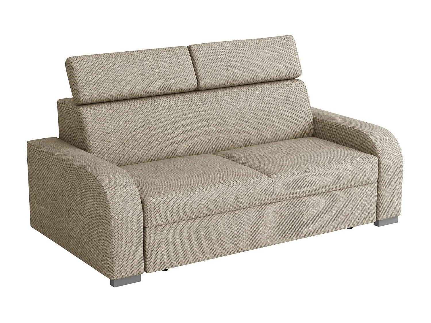 Canapé Etrcala 102, Brun clair, 200x100x85cm, Tissu, Pieds: Plastique|Bois