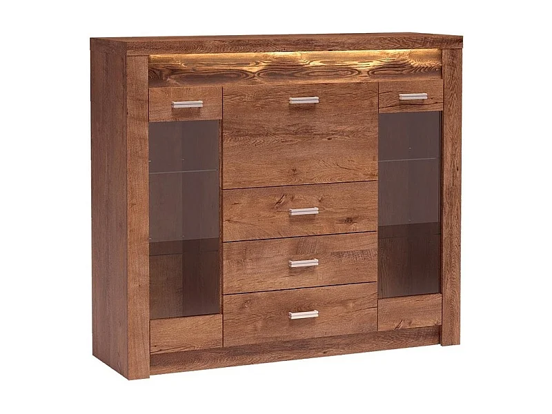 Commode Serfeno 105, Frêne, Tiroirs et portes, Nombre de tiroirs: 3, 122x137x42cm