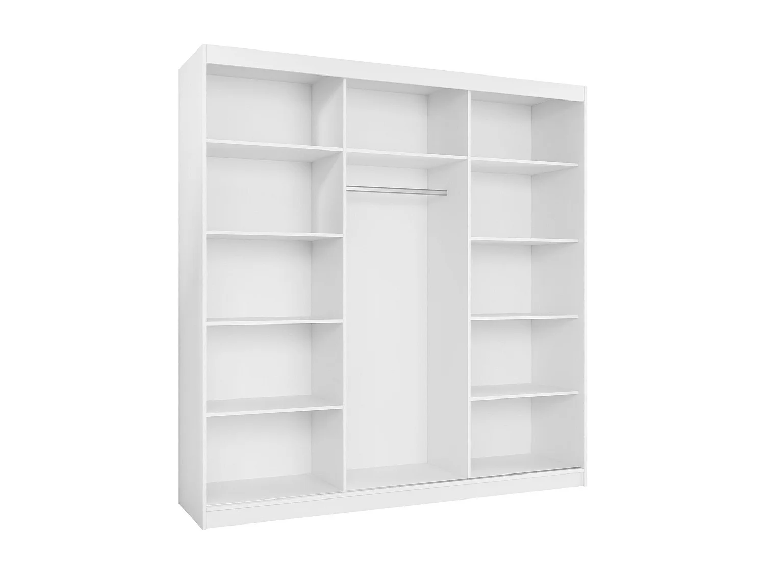 Armoire Comfivo Larmire 112, Doré|Blanc, 216x200x60cm, Portes d'armoire: Coulissantes