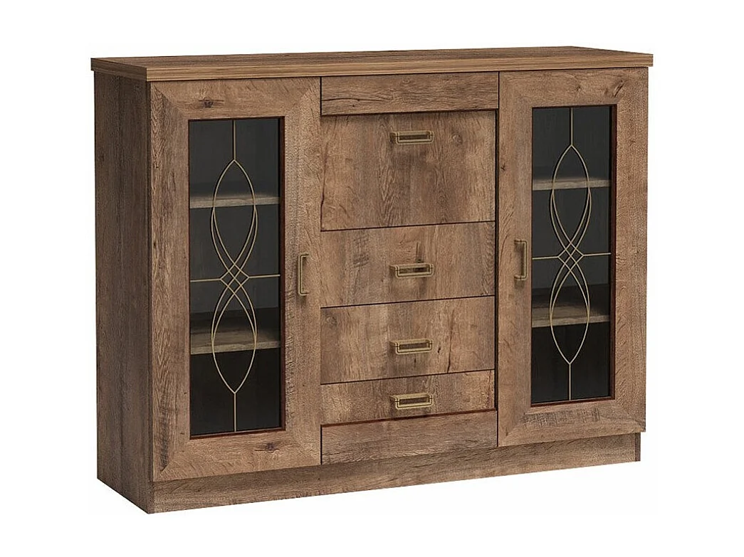 Commode Lircava 111, Chêne de Lefkas, Tiroirs et portes, Nombre de tiroirs: 3, 110x140cm