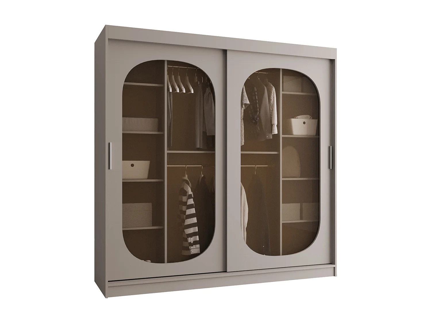 Armoire Hartford 521, Cachemire, 200x200x62cm, Portes d'armoire: Coulissantes