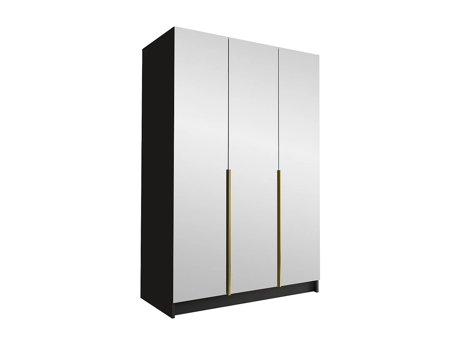 Armoire Closico 196, Doré|Noir, 215x150x58cm, Portes d'armoire: Avec des charnières