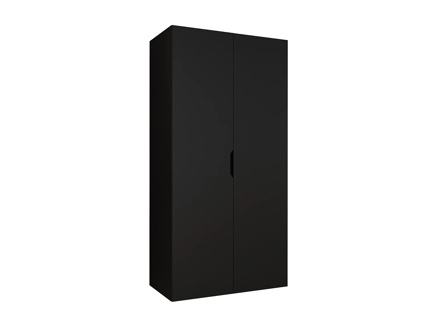 Armoire Hartford 509, Noir, 202x100x50cm, Portes d'armoire: Avec des charnières