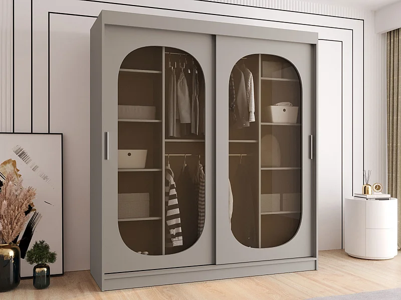 Armoire Hartford 520, Cachemire, 200x180x62cm, Portes d'armoire: Coulissantes