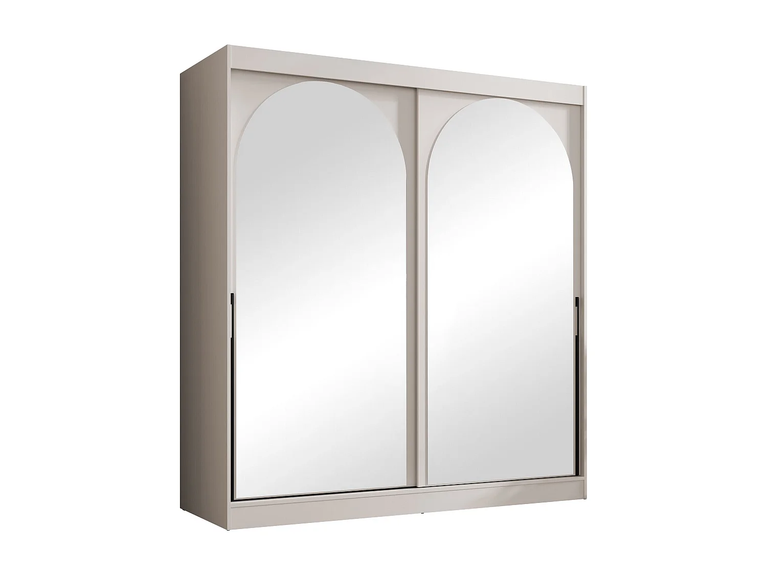 Armoire Toledo 133, Cachemire|Noir, 216x200x65cm, Portes d'armoire: Coulissantes