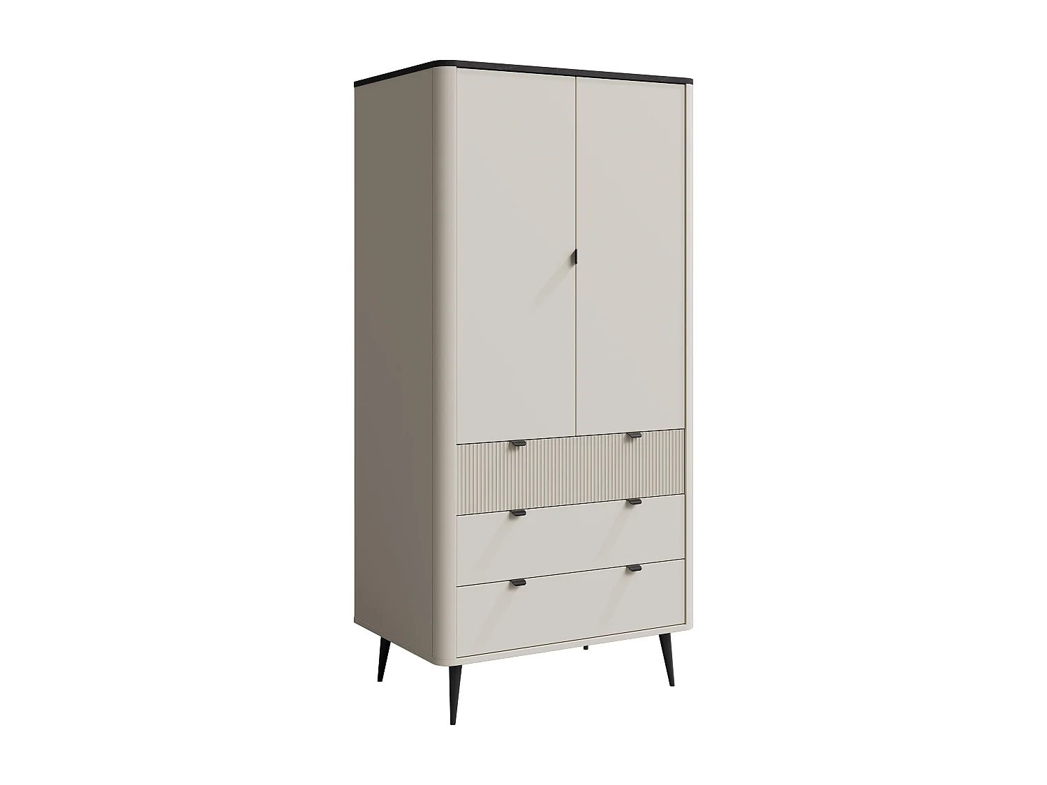 Armoire Lufela 100, Marbre gris|Cachemire, 191x90x60cm