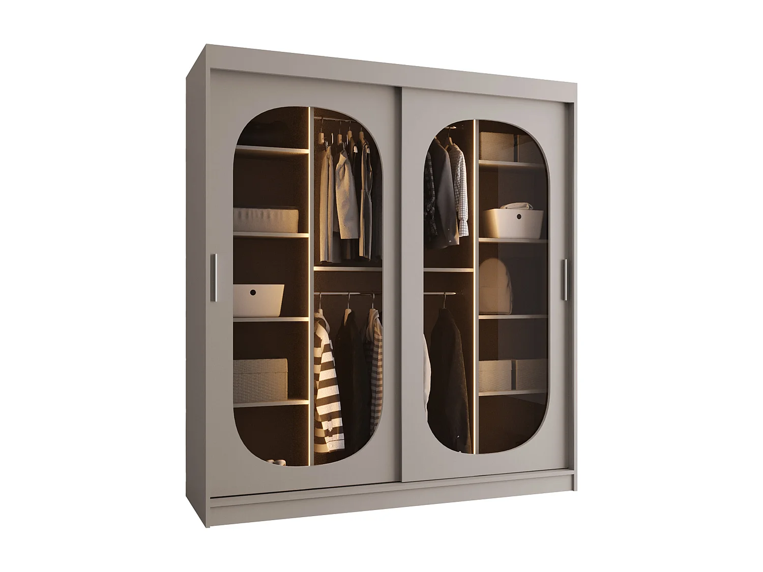 Armoire Hartford 520, Cachemire, 200x180x62cm, Portes d'armoire: Coulissantes