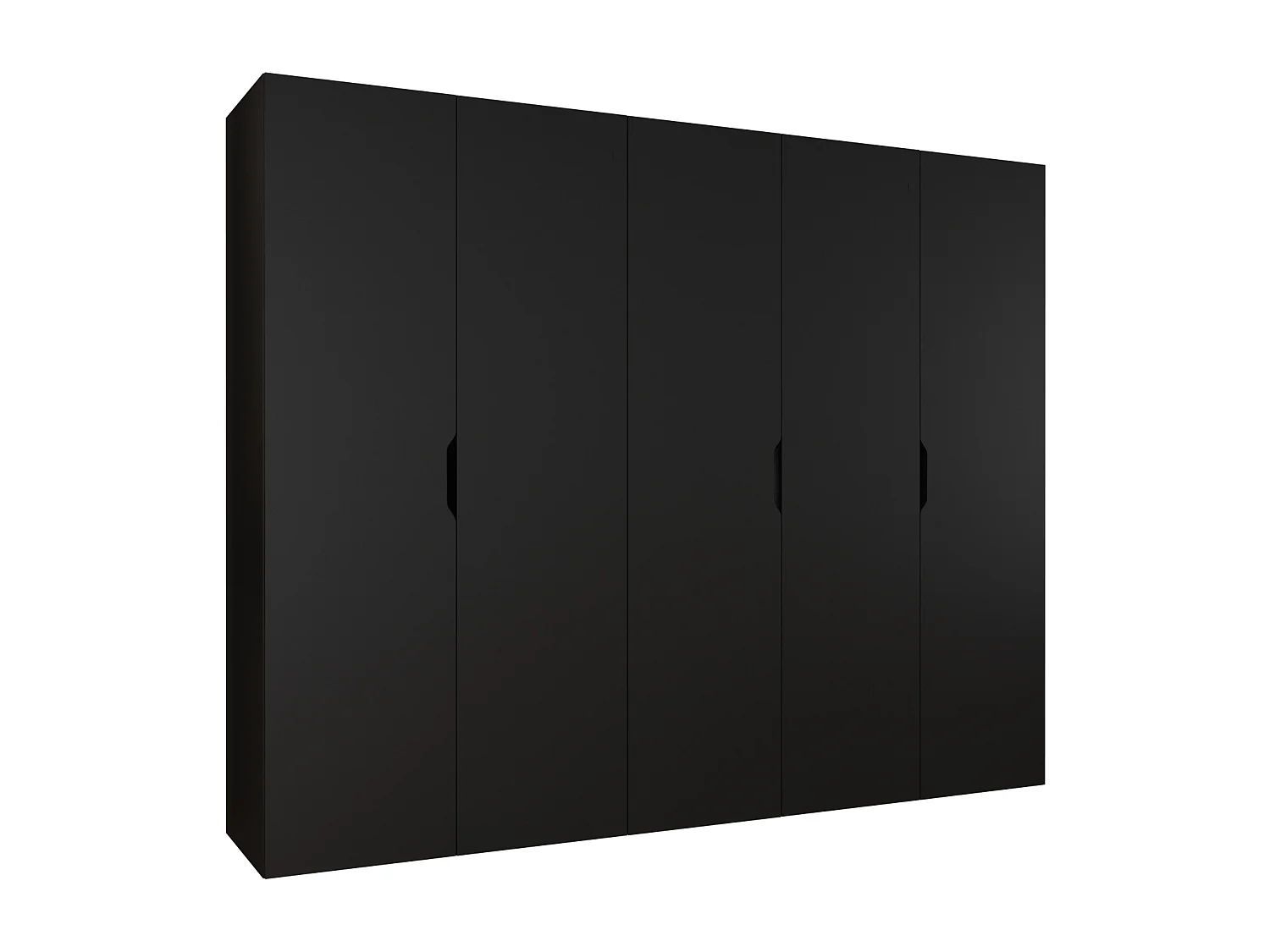Armoire Hartford 515, Noir, 202x250x50cm, Portes d'armoire: Avec des charnières