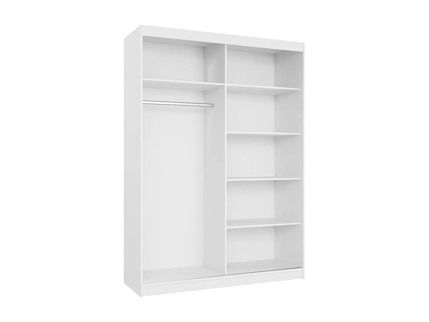 Armoire Comfivo Larmire 124, Doré|Blanc, 216x151x60cm, Portes d'armoire: Coulissantes