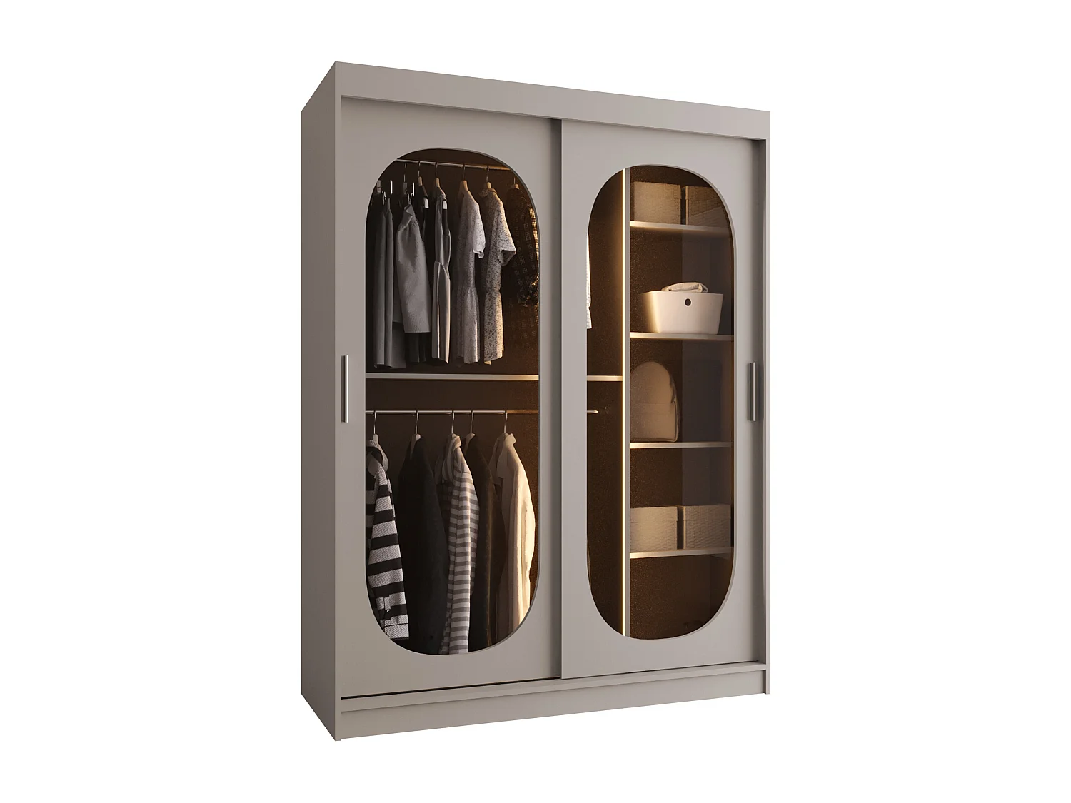 Armoire Hartford 519, Cachemire, 200x150x62cm, Portes d'armoire: Coulissantes