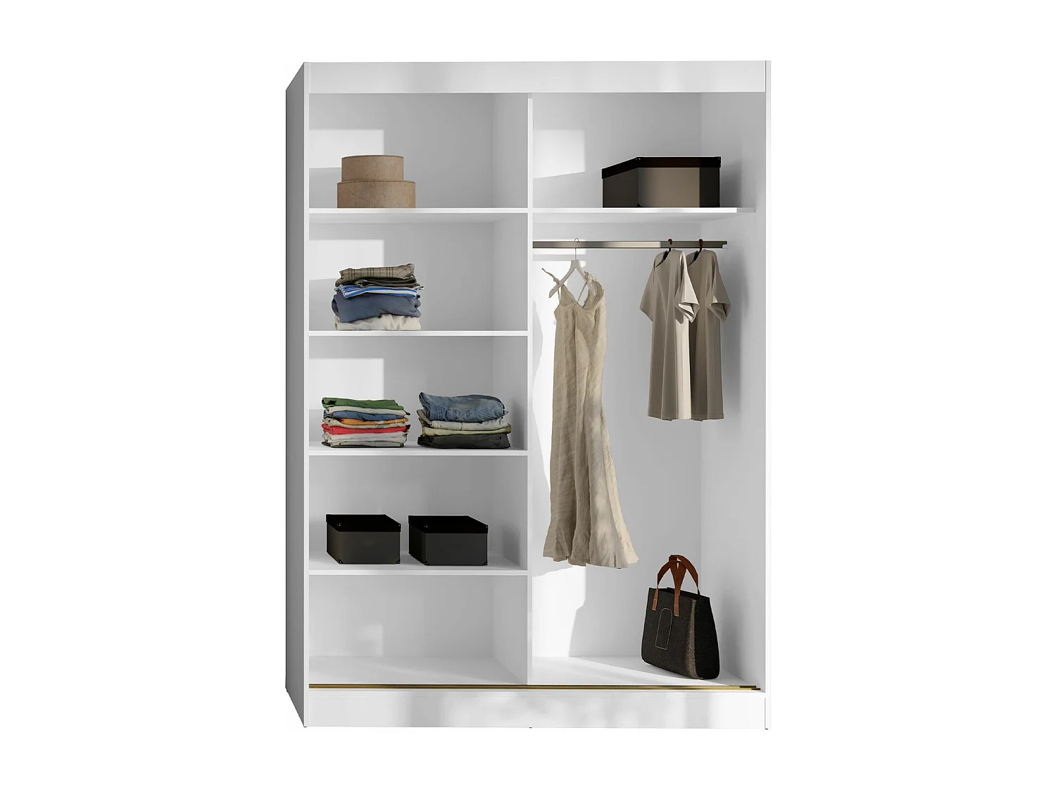 Armoire Toledo 131, Cachemire|Doré, 216x150x65cm, Portes d'armoire: Coulissantes