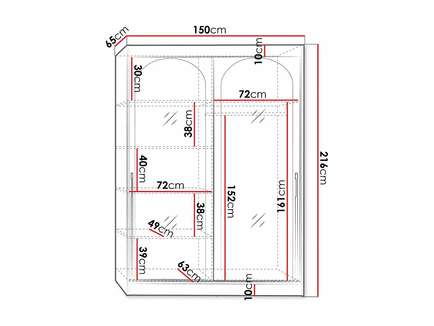 Armoire Toledo 131, Cachemire|Doré, 216x150x65cm, Portes d'armoire: Coulissantes