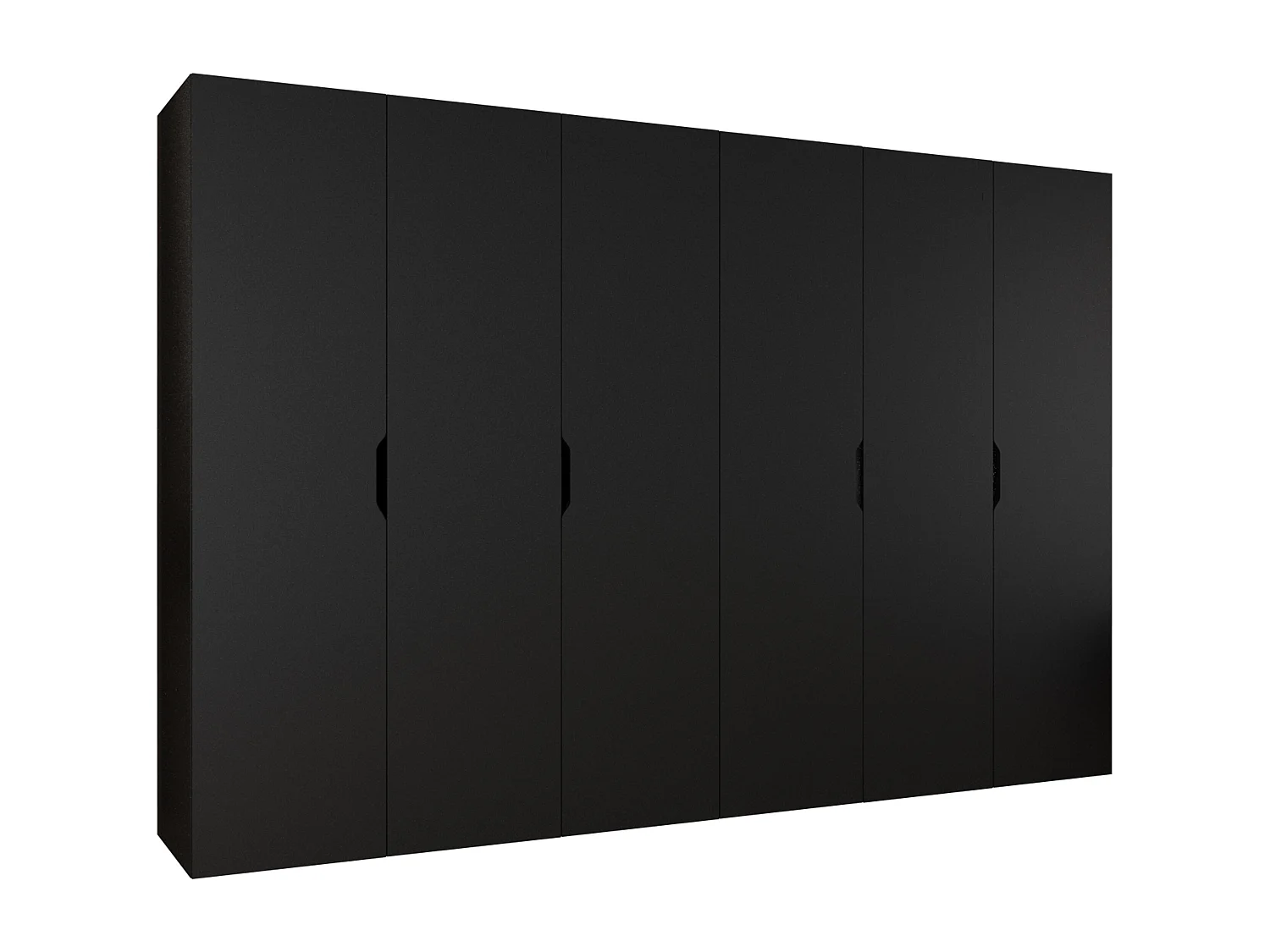 Armoire Hartford 517, Noir, 202x300x50cm, Portes d'armoire: Avec des charnières