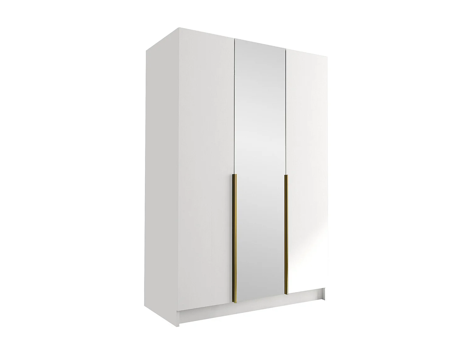 Armoire Closico Decoron II, Blanc|Doré, 215x150x58cm