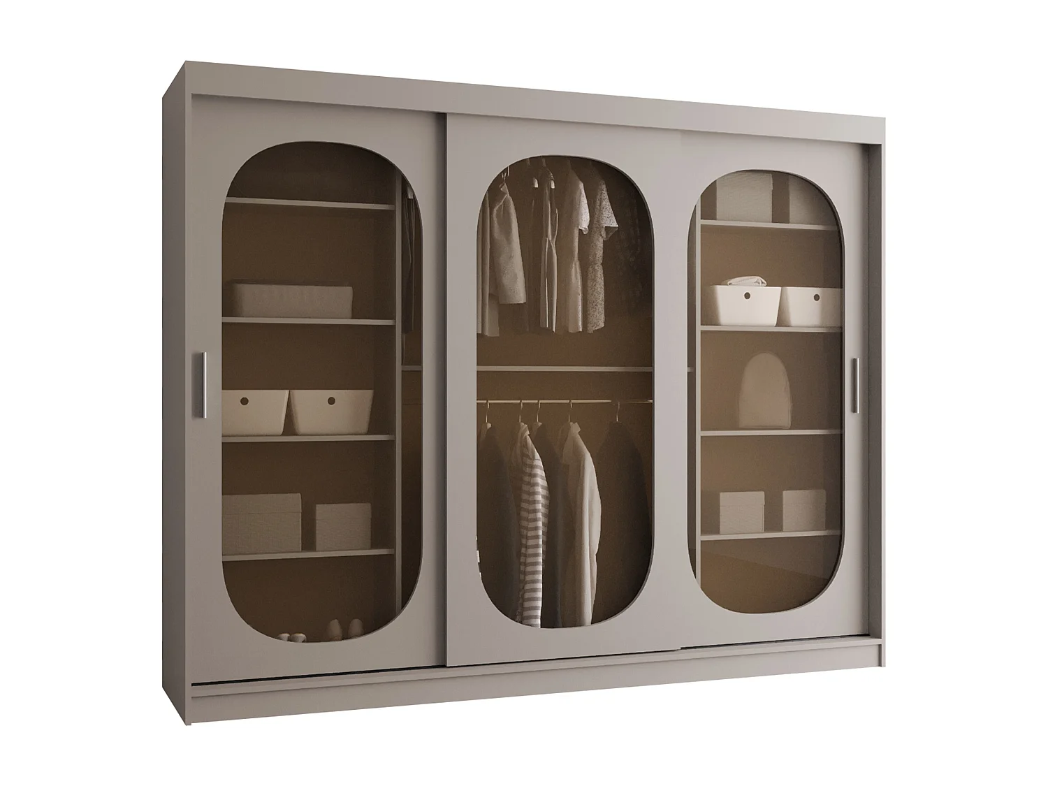 Armoire Hartford 522, Cachemire, 200x250x62cm, Portes d'armoire: Coulissantes