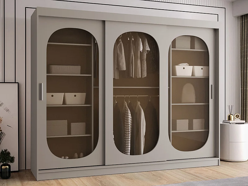 Armoire Hartford 522, Cachemire, 200x250x62cm, Portes d'armoire: Coulissantes