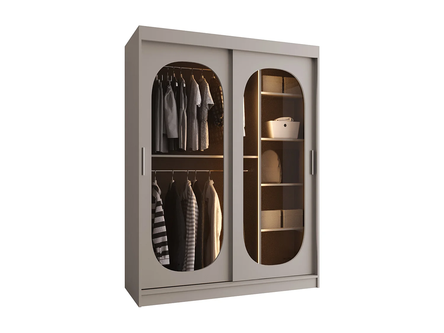Armoire Hartford 519, Cachemire, 200x150x62cm, Portes d'armoire: Coulissantes