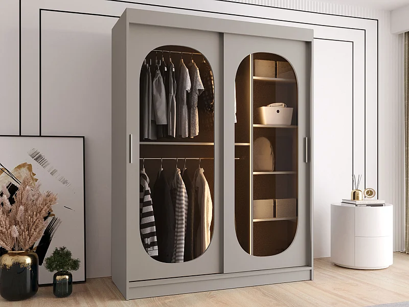 Armoire Hartford 519, Cachemire, 200x150x62cm, Portes d'armoire: Coulissantes